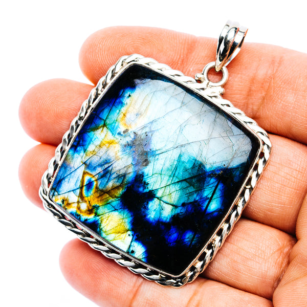 Spectrolite Pendant 2 3/8" (.925 Sterling Silver)