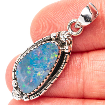 Rare Rare Doublet Opal Pendant 1 3/8" (.925 Sterling Silver)