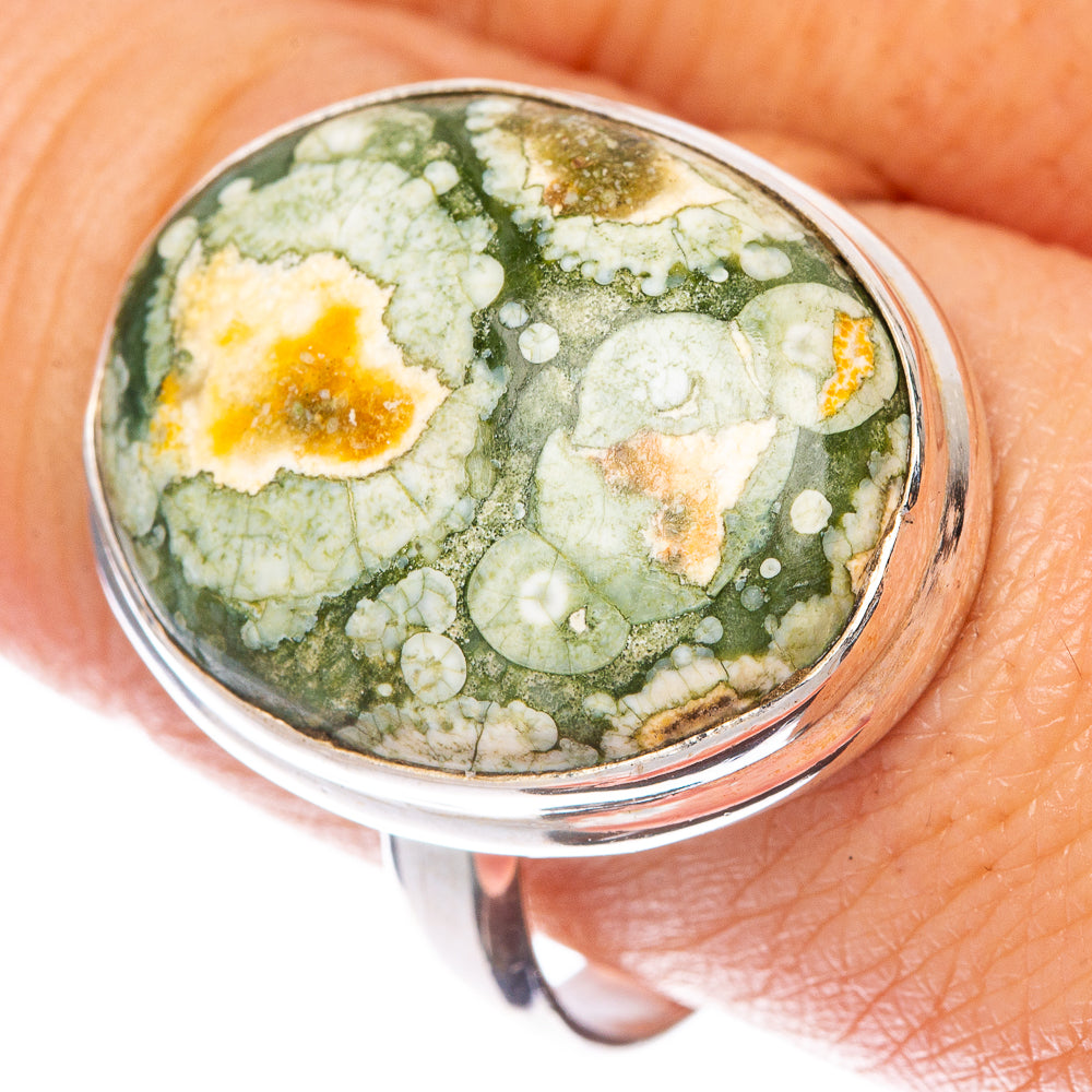 Rainforest Jasper Ring Size 10 (925 Sterling Silver) R1548