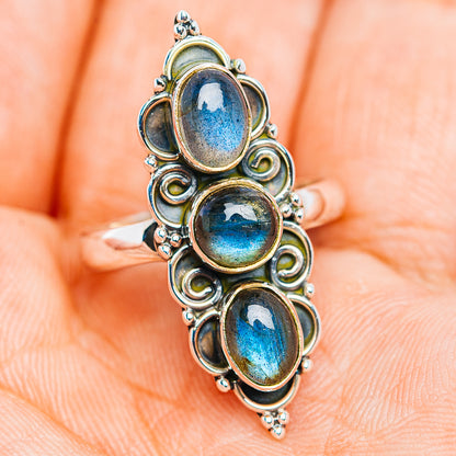 Labradorite Boho Ring Size 6.5 (.925 Sterling Silver)