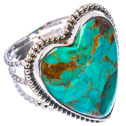 Mohave Turquoise Heart Ring Size 6.25 (.925 Sterling Silver)