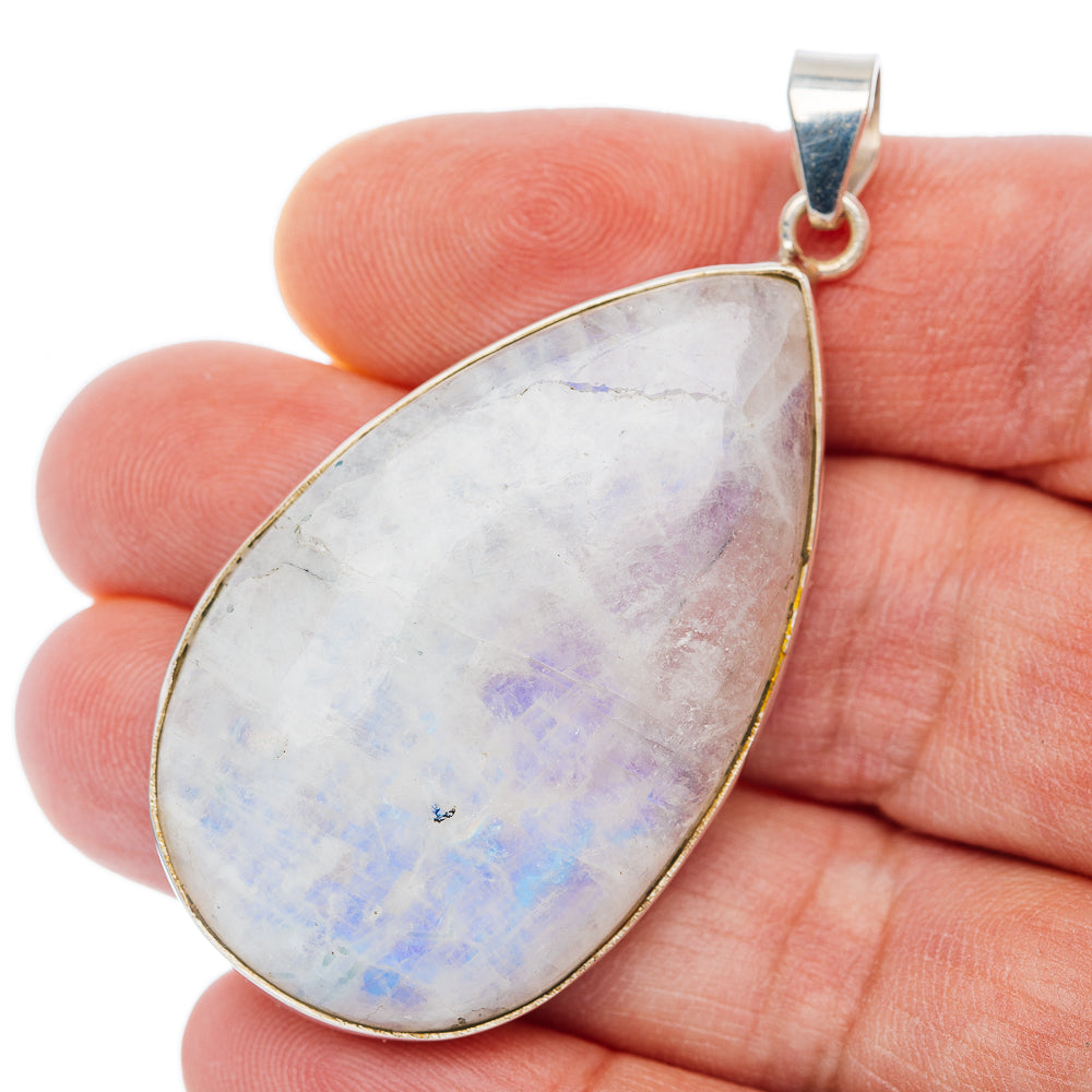 Premium Rainbow Moonstone Pendant 2 1/4" (.925 Sterling Silver)