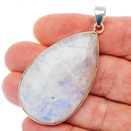Premium Rainbow Moonstone Pendant 2 1/4" (.925 Sterling Silver)