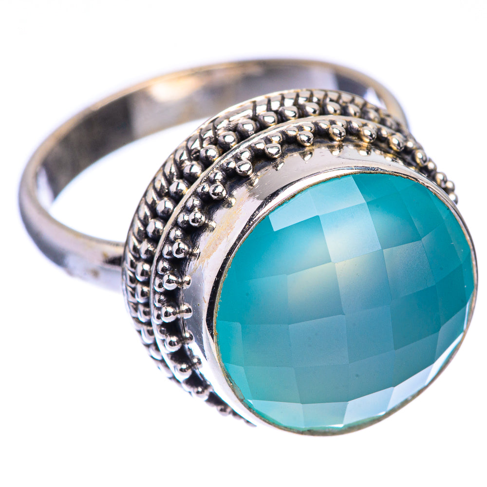 Aqua Chalcedony Ring Size 8 (925 Sterling Silver) R140508