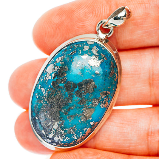 Persian Turquoise Pendant 1 3/4" (German Silver)
