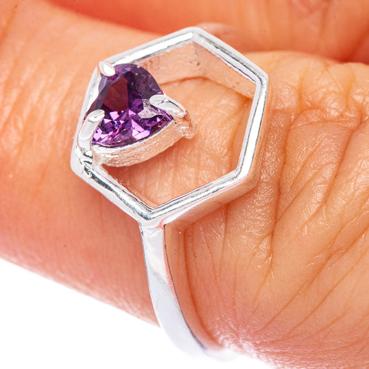 Faceted Amethyst Dainty Ring Size 7 (925 Sterling Silver) R145854