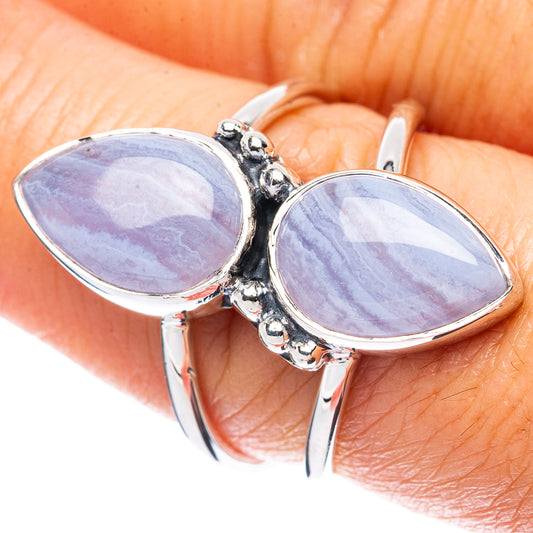 Asc Premium Blue Lace Agate Ring Size 7.75 (925 Sterling Silver) R3526
