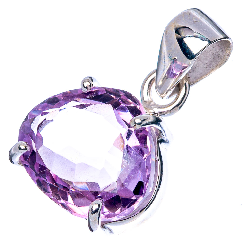 Faceted Amethyst Pendant 7/8" (925 Sterling Silver) P42996