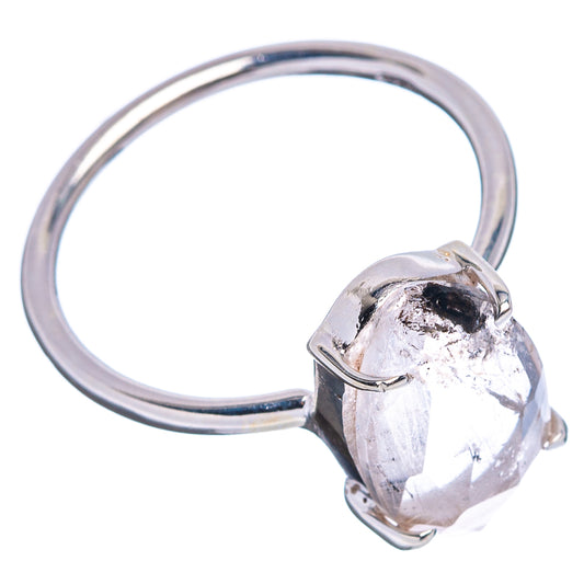 Oval faceted cacoxenite ring with .925 sterling silver band and raised prong setting
