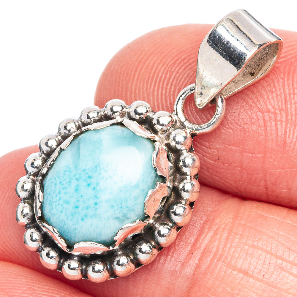 Larimar Pendant 1 1/8" (925 Sterling Silver) P40232