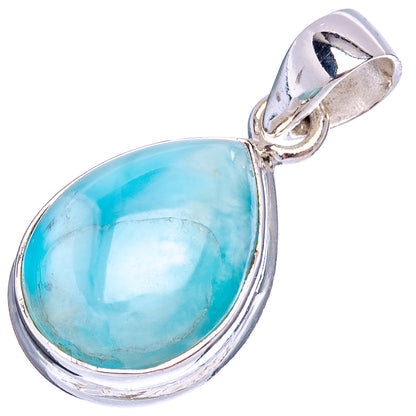 Rare Larimar Pendant 1 1/8" (.925 Sterling Silver)