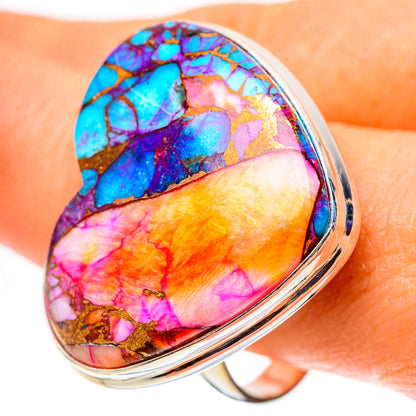 Large Kingman Pink Dahlia Turquoise 925 Sterling Silver Ring Size 11 (925 Sterling Silver) RING139641