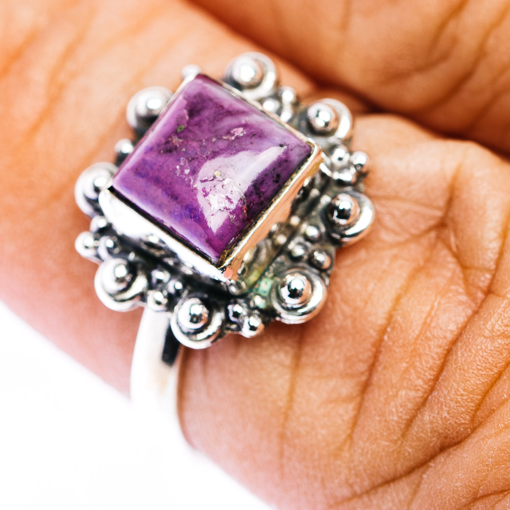 Purple Turquoise Ring Size 6.75 (.925 Sterling Silver)