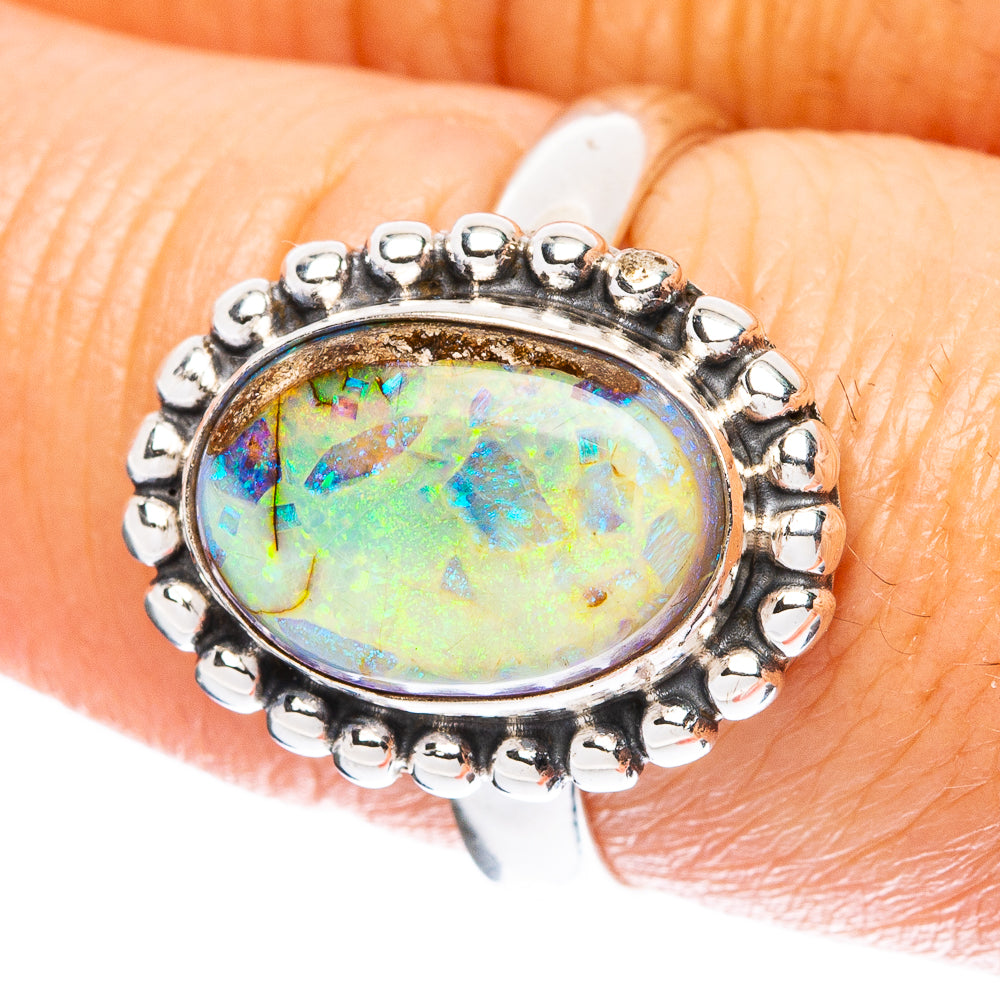 Rare Sterling Opal Ring Size 7.75 (925 Sterling Silver) R4631