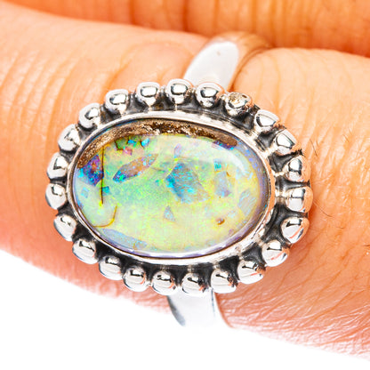 Rare Sterling Opal Ring Size 7.75 (925 Sterling Silver) R4631