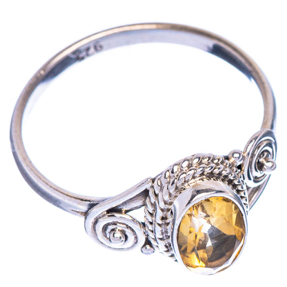 Faceted Citrine Dainty Ring Size 6 (925 Sterling Silver) R1019