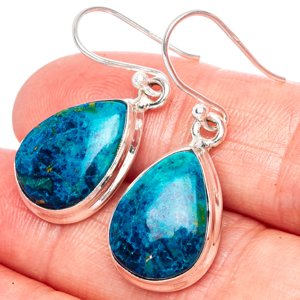 Shattuckite Earrings 1 1/4" (925 Sterling Silver) E1102