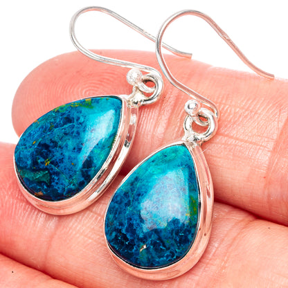 Shattuckite Earrings 1 1/4" (925 Sterling Silver) E1102