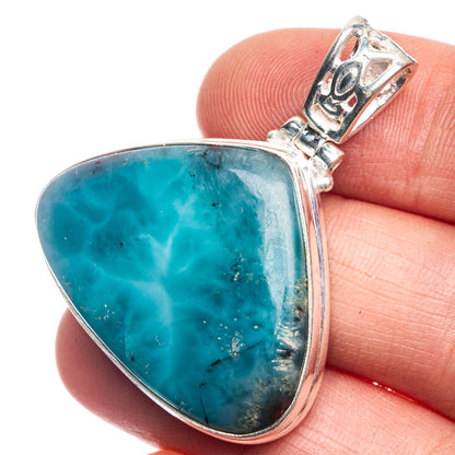 Larimar Pendant 1 1/2" (925 Sterling Silver) P39154