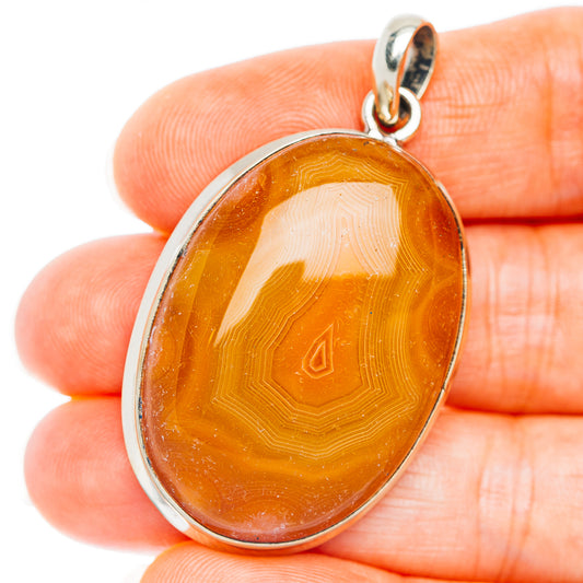 Lake Superior Agate Pendant 1 7/8" (German Silver)