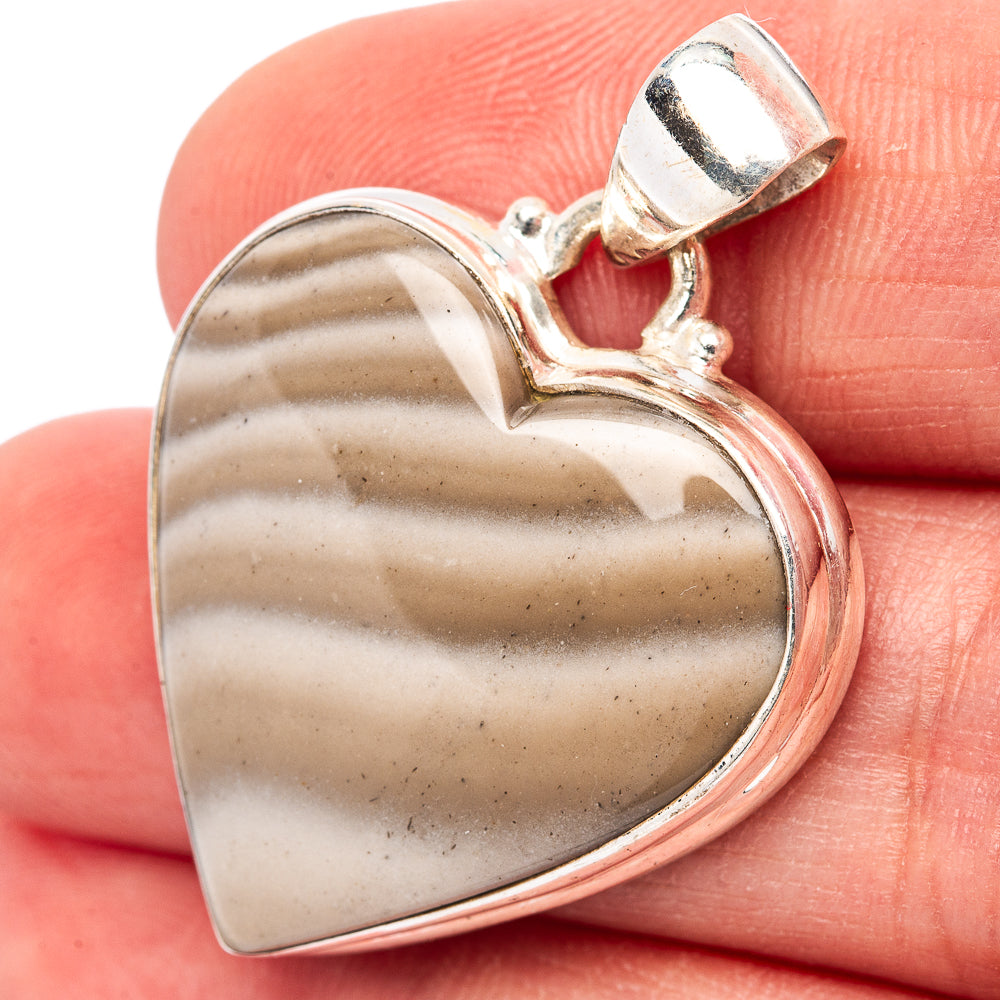 Striped Flint Pendant 1 3/8" (.925 Sterling Silver)