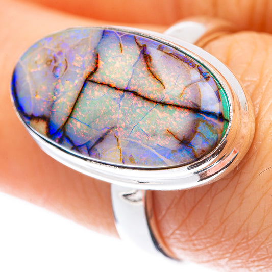Rare Sterling Opal Ring Size 7.25 (925 Sterling Silver) R2197