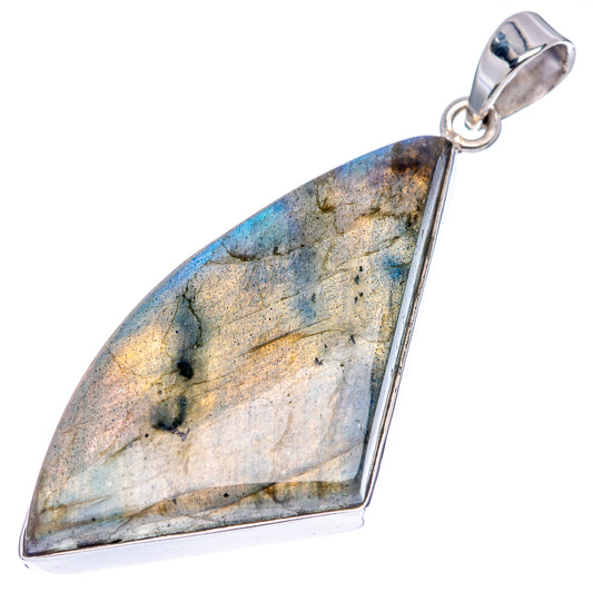 Premium Spectrolite Pendant 2 5/8" (.925 Sterling Silver)