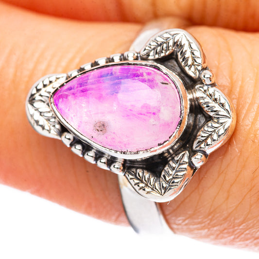 Pink Moonstone Ring Size 7.75 (925 Sterling Silver) R3791