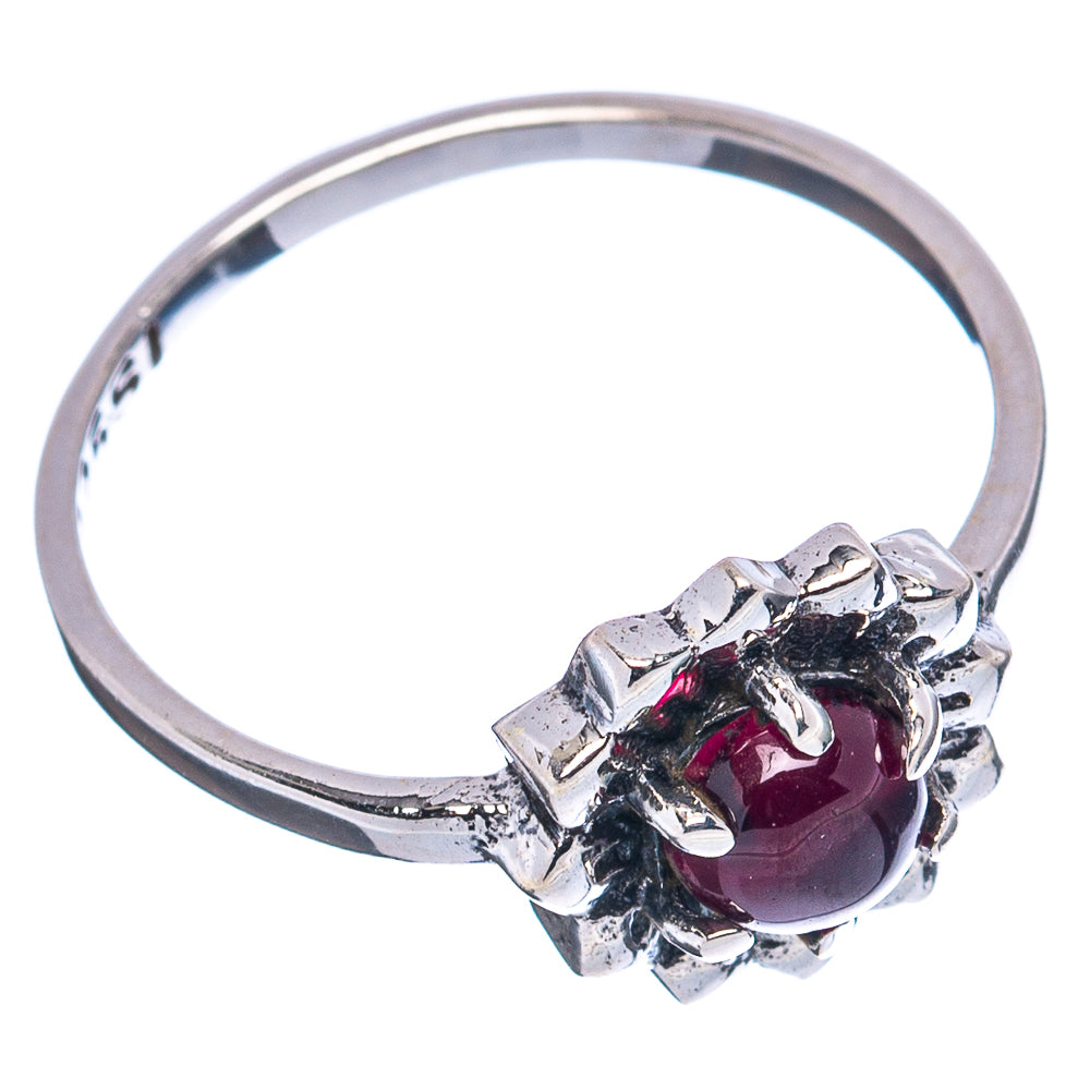 Garnet Dainty Ring Size 6.75 (.925 Sterling Silver)