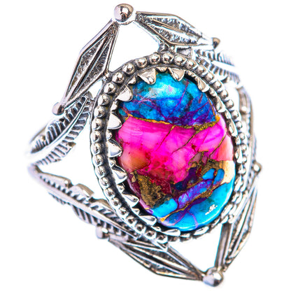 Kingman Pink Dahlia Turquoise Ring Size 8.5 (925 Sterling Silver) RING139973