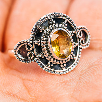 Citrine Filigree Ring Size 8.5 (.925 Sterling Silver)