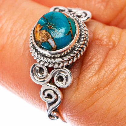 Spiny Oyster Turquoise Dainty Ring Size 6.75 (925 Sterling Silver) R145027
