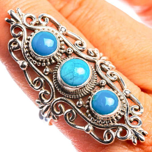 Large Sleeping Beauty Turquoise 925 Sterling Silver Ring Size 9.75