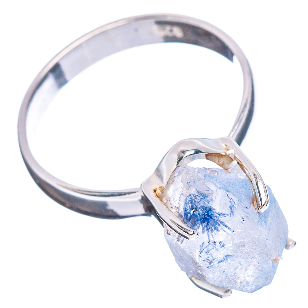 Faceted Dumortierite Quartz Ring Size 8 (.925 Sterling Silver)