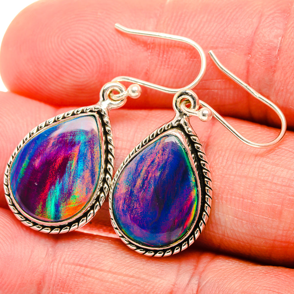 Aura Opal Earrings 1 3/8" (925 Sterling Silver) EARR432071