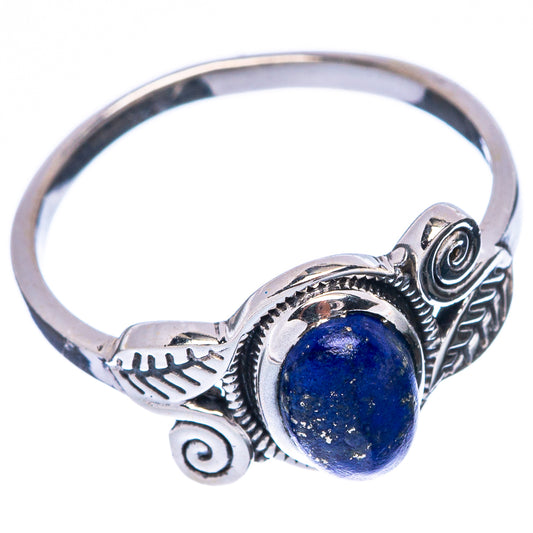 Lapis Lazuli Leaf 925 Sterling Silver Ring Size 6.75 (925 Sterling Silver) R5319