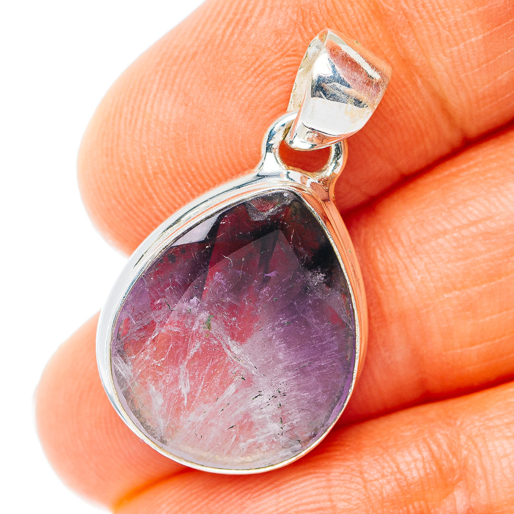 Rainbow Moonstone Pendant 1 5/8" (.925 Sterling Silver)
