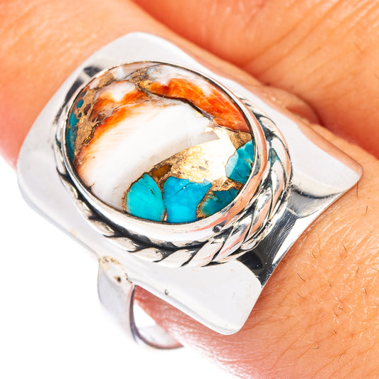 Spiny Oyster Turquoise Ring Size 10.25 (925 Sterling Silver) R7406