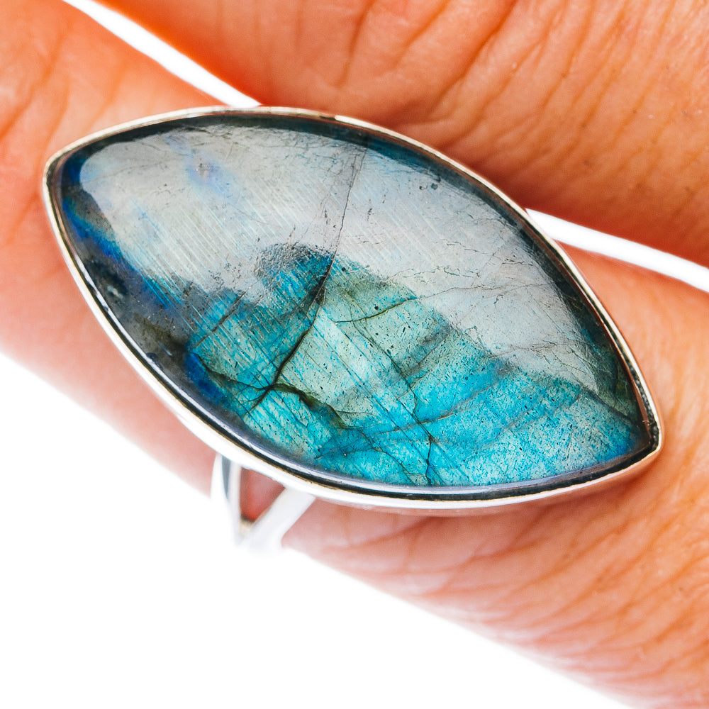 Large Premium Labradorite Ring Size 9.75 (.925 Sterling Silver)