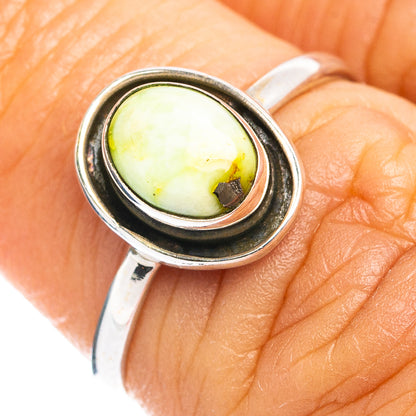 Sonoran Gold Turquoise Dainty Ring Size 6 (.925 Sterling Silver)