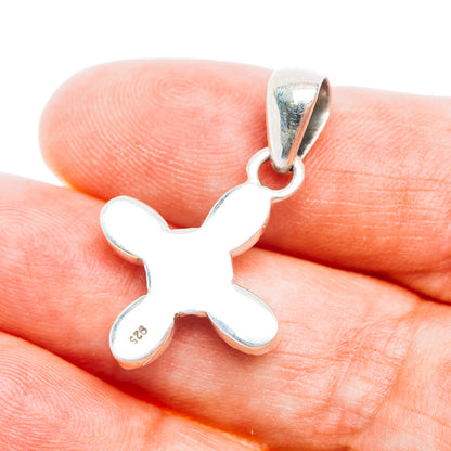 Southwestern Style Wild Horse Jasper Cross, Cotton Candy Turquoise Pendant 1 1/4" (.925 Sterling Silver)
