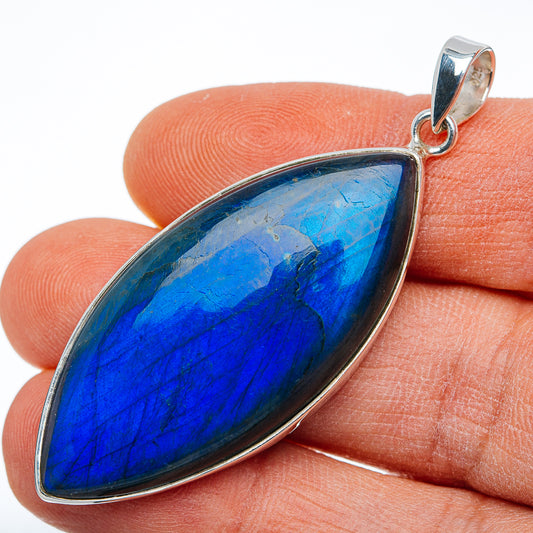 Premium Labradorite Pendant 2 1/4" (.925 Sterling Silver)