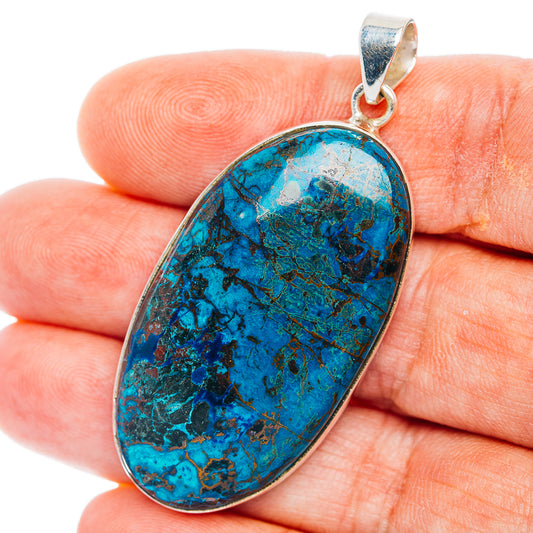 Premium Chrysocolla Pendant 2 1/8" (.925 Sterling Silver)