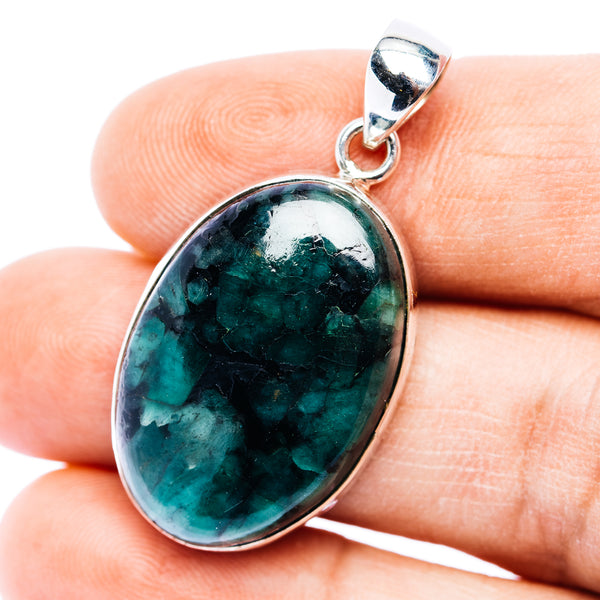 Premium Raw Zambian Emerald Pendant 1 1/2" (.925 Sterling Silver)