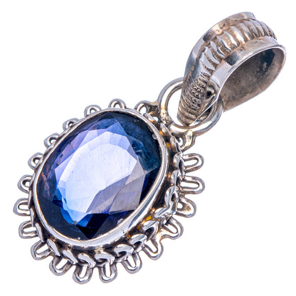 Faceted Iolite Pendant 1 3/8" (925 Sterling Silver) P40077