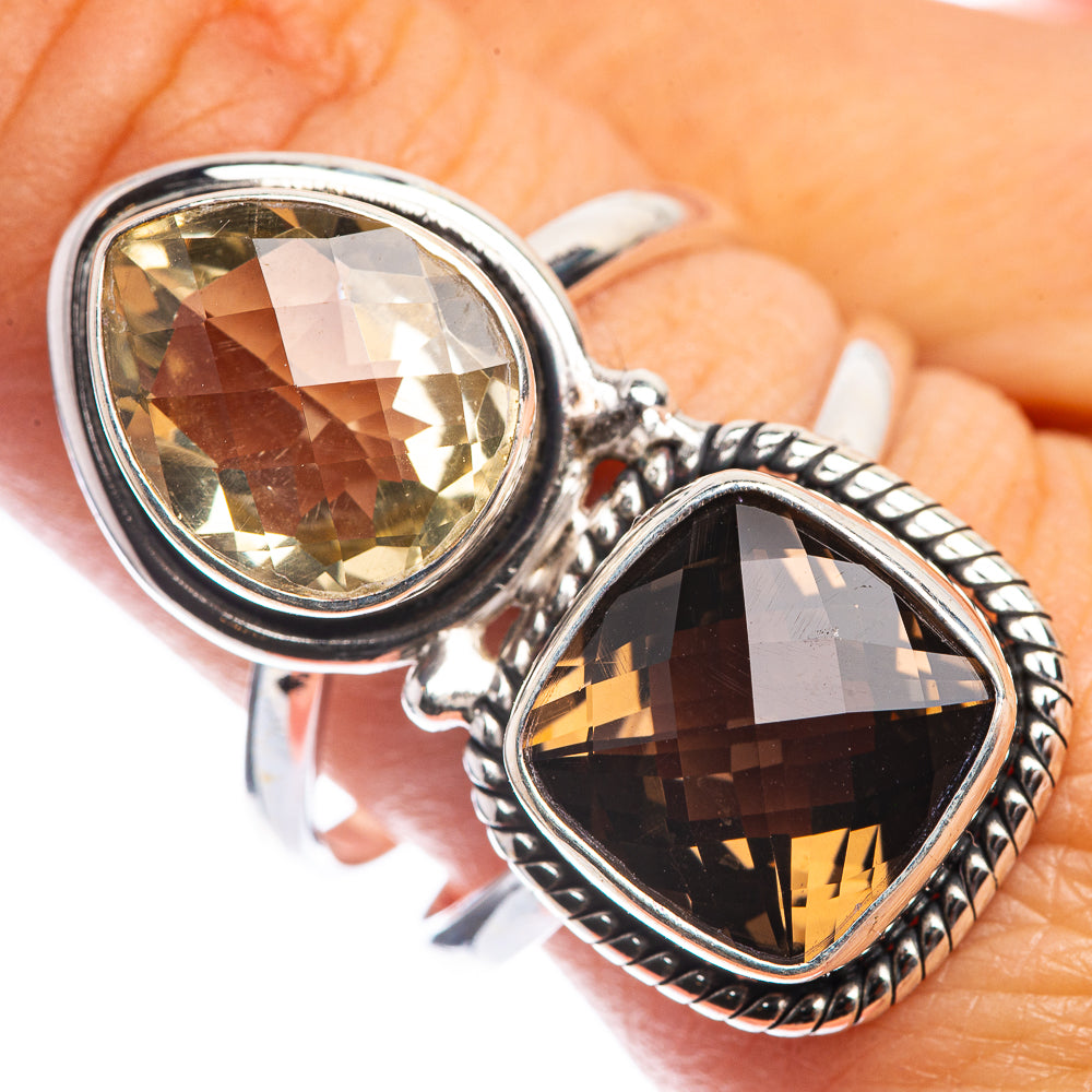 Large Smoky Quartz, Citrine Ring Size 10.25 (925 Sterling Silver) RING143340