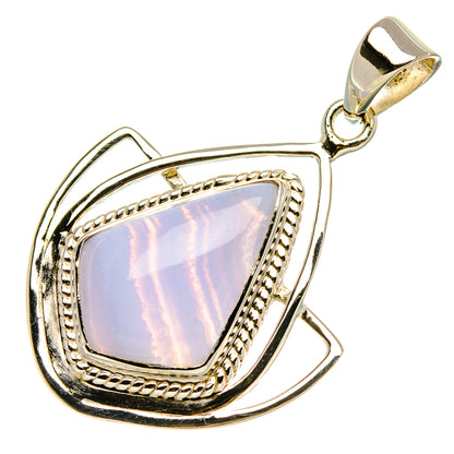 925 sterling silver teardrop pendant with blue lace agate and rope-trim bezel