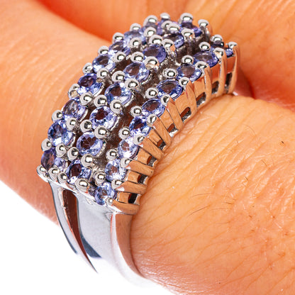 Rare Faceted Tanzanite Ring Size 7.75 (925 Sterling Silver) R1299