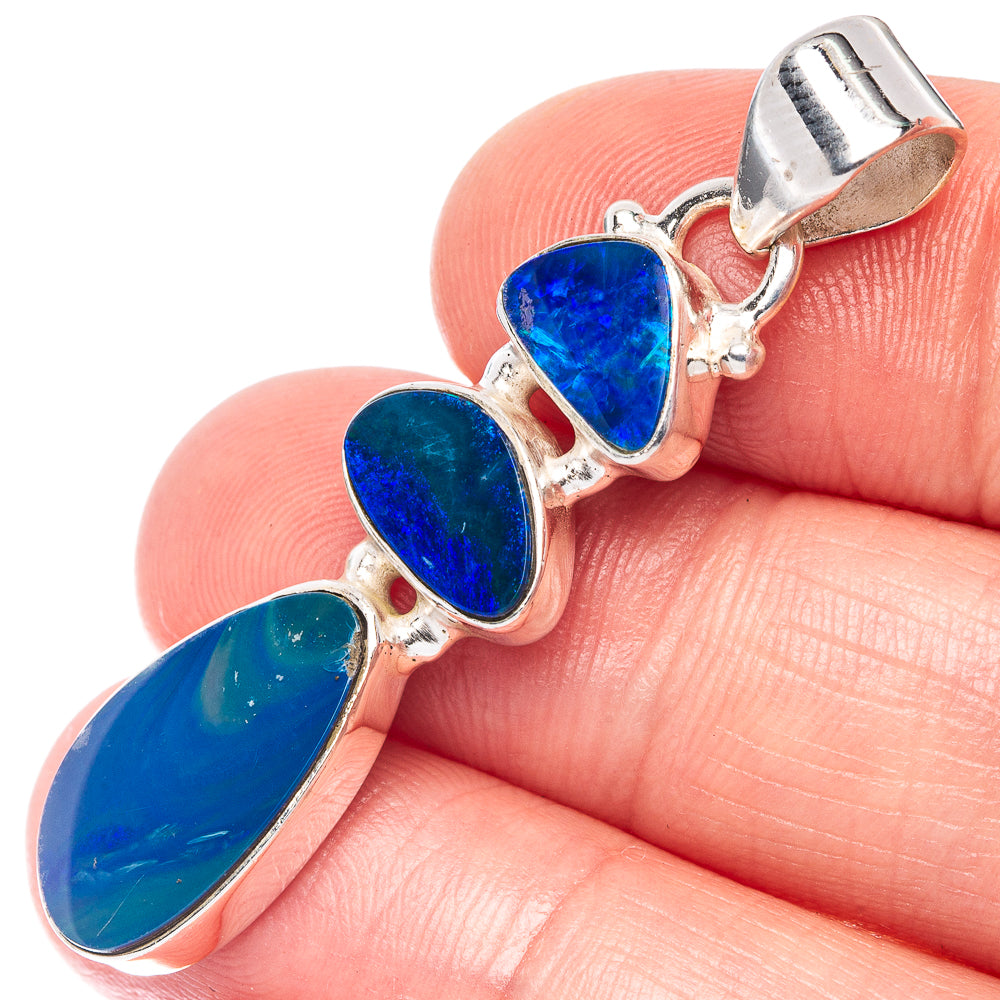 Rare Doublet Opal Pendant 1 3/4" (925 Sterling Silver) P44551