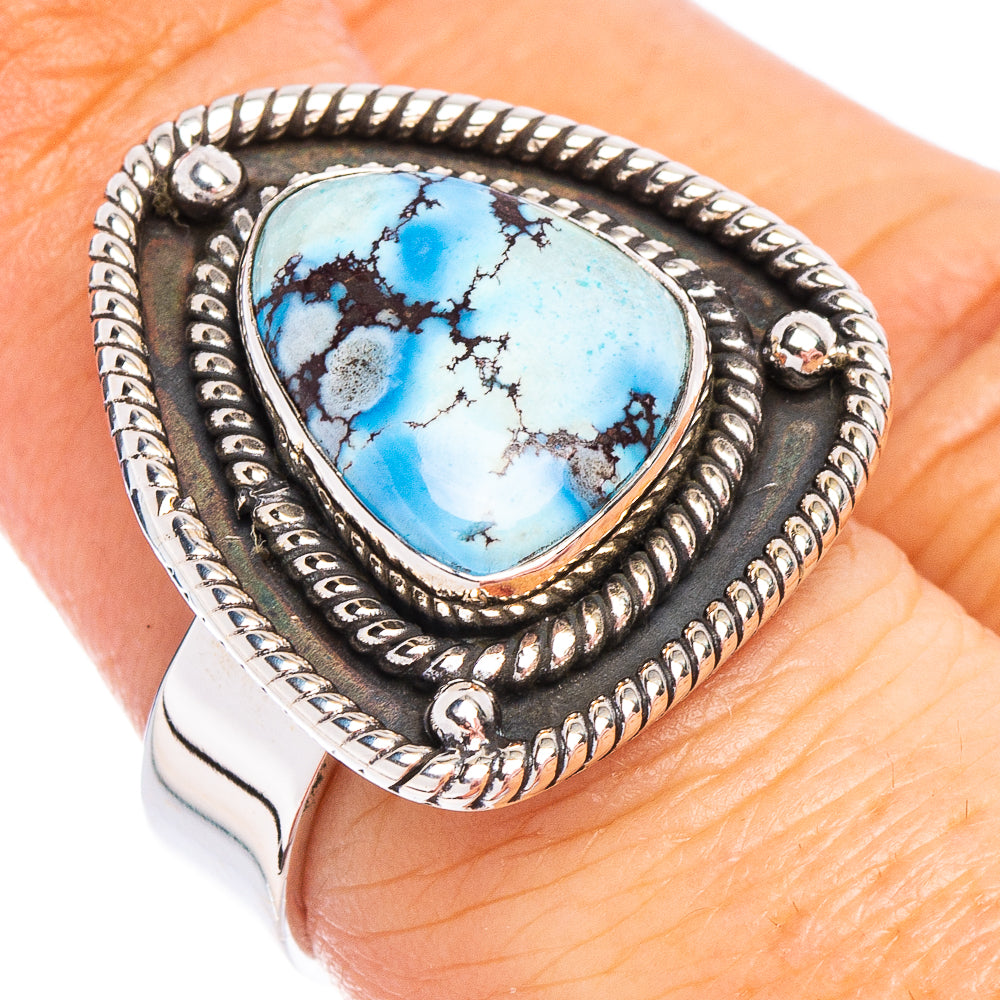 Golden Hills Turquoise Native Style Ring Size 6 Adjustable (.925 Sterling Silver) Exclusive
